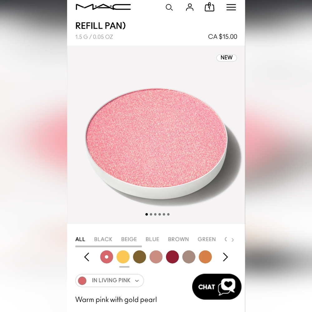 Mac Eye Shadow (Pro Palette Refill Pan) In Living Pink